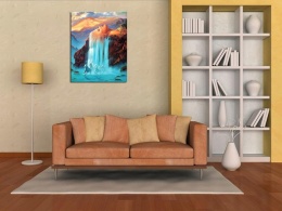Malowanie po numerach obraz z ramą + farbki pędzle motyw natura 40x50cm