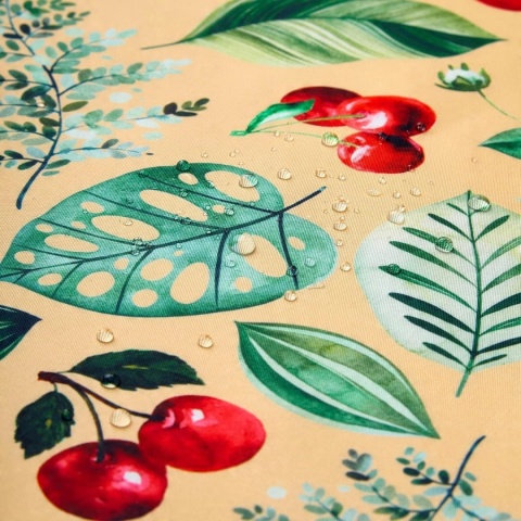 Obrus Prostokątny Wodoodporny z poliestru Wzór Wiśnia 140 x 180cm