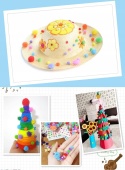 Pompony kulki DIY mini pomponik 1-3cm Kolorowe 130szt