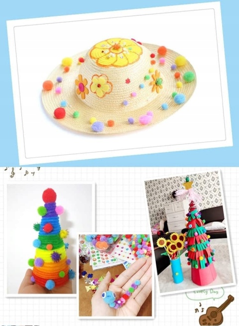Pompony kulki DIY mini pomponik 1-3cm Kolorowe 130szt