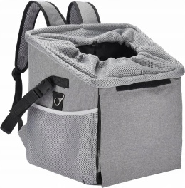 Przedni koszyk rowerowy plecak transportowy dla psa kota do 4kg DDOXX szary