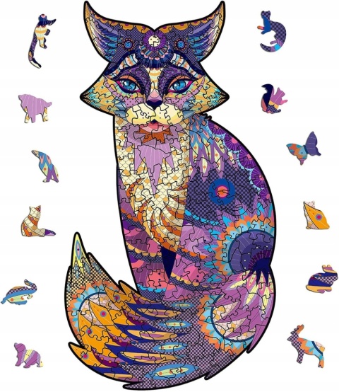 Puzzle Drewniane Fantastyczne zwierzątko Kot 19x35cm Układanka 200el