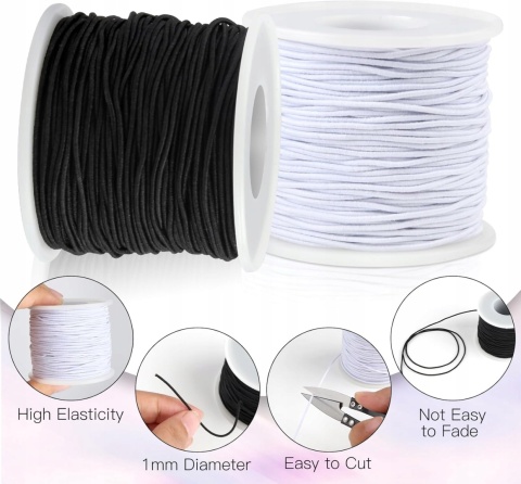 RISF 4 rolki gumki do bransoletek 1 mm x 50 m sznurek do bransoletek
