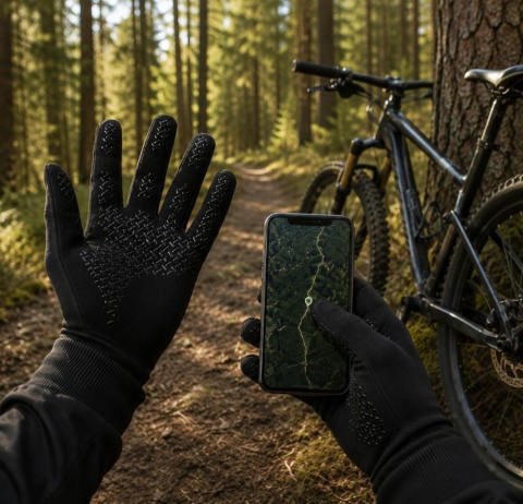 Rękawiczki Do Jazdy Rowerowej Antypoślizgowe Unisex Kolor czarny Rozmiar L