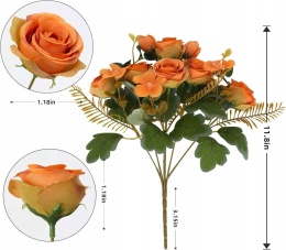 Sztuczne kwiaty bukiet kolor pomarańczowy 4 gałązki 30cm