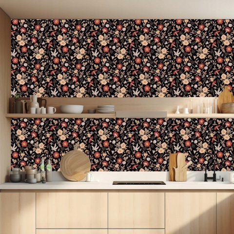 Tapeta w rolce samoprzylepna okleina do mebli 40x600cm motyw kwiatowy