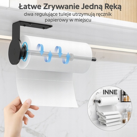 Uchwyt na ręcznik papierowy wieszak kuchenny wiszący stojący 28 cm