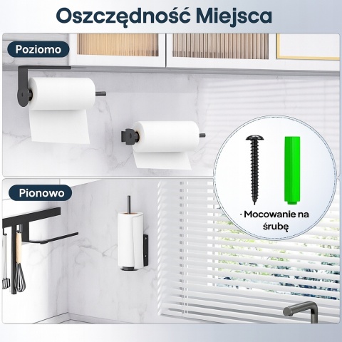Uchwyt na ręcznik papierowy wieszak kuchenny wiszący stojący 28 cm