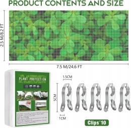 Włóknina ogrodowa zimowa ochrona roślin przed mrozem 30 g/m² 2,5x7,5 m