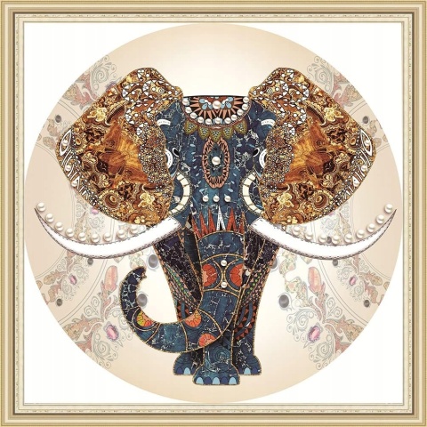 Zestaw do haftu krzyżykowego Maysurban - Słoń (50 × 50 cm)