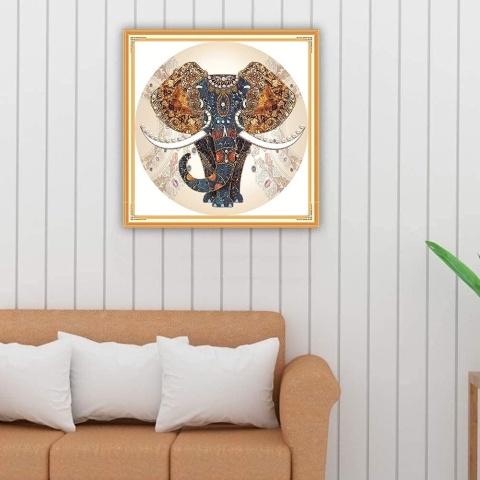 Zestaw do haftu krzyżykowego Maysurban - Słoń (50 × 50 cm)