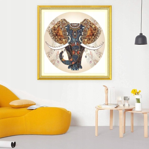 Zestaw do haftu krzyżykowego Maysurban - Słoń (50 × 50 cm)