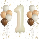 Balony urodzinowe dla dzieci na 1 urodziny lateksowe 100cm zestaw 11szt