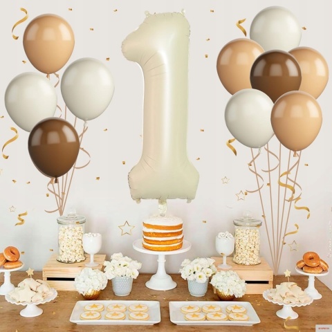 Balony urodzinowe dla dzieci na 1 urodziny lateksowe 100cm zestaw 11szt