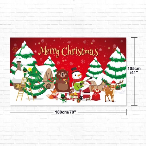 Baner świąteczny na Boże Narodzenia 180x105 cm napis Wesołych Świąt