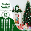 Bombki zawieszki sople lodu na choinkę dekoracyjne przezroczyste 24 sztuki