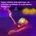 CZASZKA DEKORACJA HALLOWEEN SZKIELET podświetlany 3-częściowy zestaw