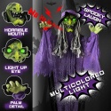 Dekoracja hallowenowa wisząca czarownica mówiąca podświetlane oczy 360cm