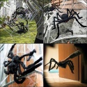 Dekoracja na Halloween Zestaw Dużych Pająków 6szt Włochate Pająki 30-125cm