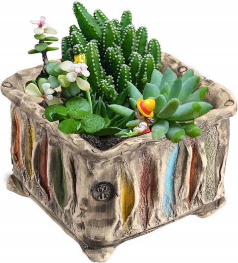 Doniczka na kwiaty retro ceramiczna dekoracyjna z chińskim wzorem 10x9cm