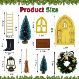 Figurki bożonarodzeniowe ozdoby świąteczne lampa stroik choinka 10szt