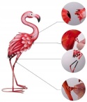 Figury ogrodowe flamingi różowe wbijane metalowe dekoracja 45cm 2 sztuki