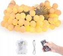Girlanda LED łańcuch świetlny na baterie kulki 1,8cm 15m 100 kulek