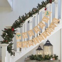Girlanda świąteczna baner z materiału jutowego Merry Christmas 6m