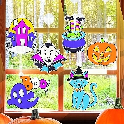 Halloween Zestaw Kreatywny Malowanie Okien 18 Witraży Klever Kits