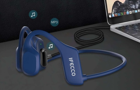 IFECCO słuchawki przewodnictwa kostnego Bluetooth 5.2 IP68 8 GB