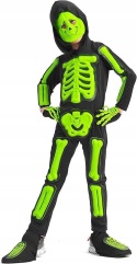KOSTIUM SZKIELETU DLA DZIECI ŚWIECĄCY W CIEMNOSCI NA HALLOWEEN r 130