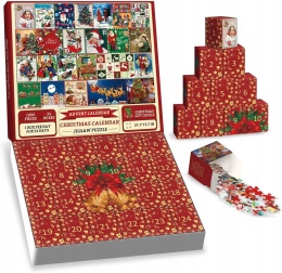 Kalendarz adwentowy puzzle na Boże Narodzenie 1000 elementów mix wzorów