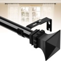 Karnisz pojedynczy na firanki zasłony drążek 76- 224 cm czarny metalowy