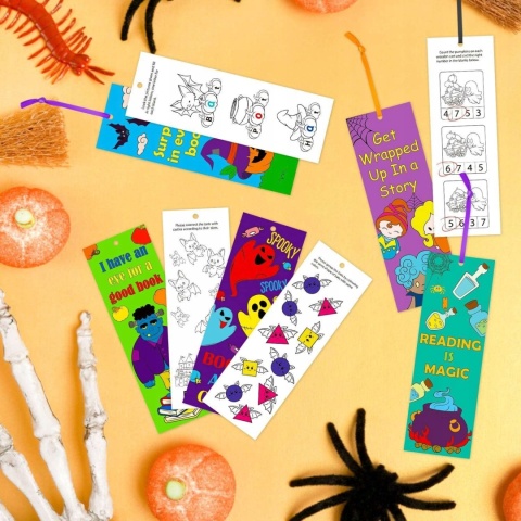 Kolorowanka dla dzieci na Halloween zakładka do książki DIY w j. angielskim