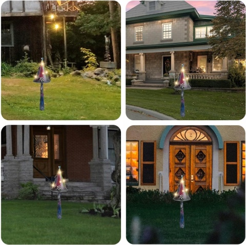 Lampa Solarna Dekoracja Ogrodowa w Kształcie grzyba 7diod LED Wodoodporna
