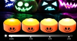 Lampki LED wkład do dyni na Halloween niebieski pomarańczowy z pilotem