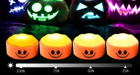 Lampki LED wkład do dyni na Halloween niebieski pomarańczowy z pilotem