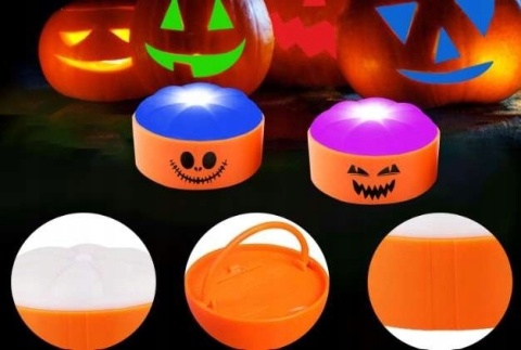 Lampki LED wkład do dyni na Halloween niebieski pomarańczowy z pilotem