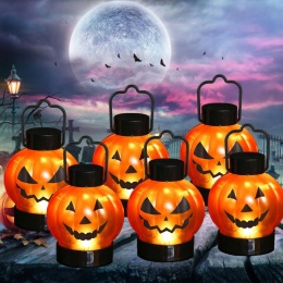 Latarnia na Halloween przenośna lampka LED w kształcie dyni