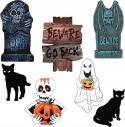Nagrobki Halloween 7el 42cm Dekoracje Ogrodowe Kot Duch