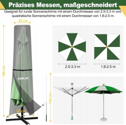 Pokrowiec ochronny na parasol przeciwsłoneczny Wodoodporny 140x25x30cm