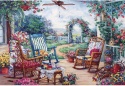 Puzzle klasyczne Mini 1000 Elementów 38 x 26 cm taras kwiatki ogród