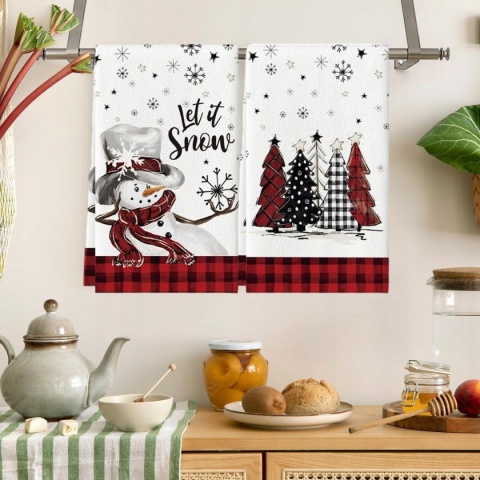 Ręczniki ścierki kuchenne Świąteczne na Boże Narodzenie 60x40cm Zestaw 4szt