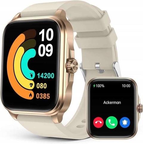 Smartwatch EGQINR1.91cala HD Bluetooth z pomiarem temperatury i IP67 zestaw