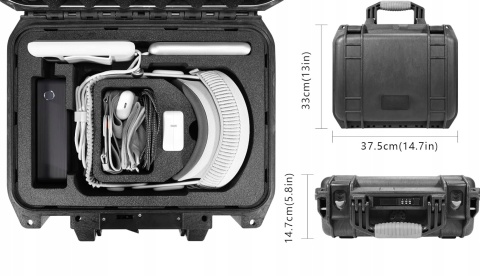 Walizka ochronna do Apple Vision Pro z zamkiem szyfrowym i IP67 zestaw