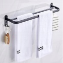 Wieszak na ręczniki 40cm czarny mat Aluminiowy bez wiercenia montaż taśmą