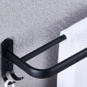 Wieszak na ręczniki 40cm czarny mat Aluminiowy bez wiercenia montaż taśmą
