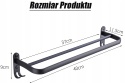 Wieszak na ręczniki 40cm czarny mat Aluminiowy bez wiercenia montaż taśmą