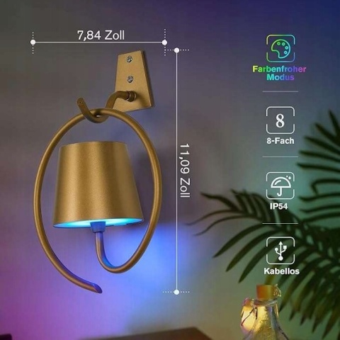 Zestaw 2 bezprzewodowych lamp RGB Faithorse na ścianę IP54