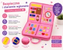 Zestaw Busy Board tablica manipulacyjna edukacyjna dla dzieci niemiecka róż